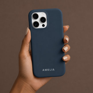Custom Name Charcoal Blue iPhone Case