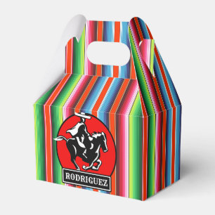 Custom NAME Charro Horse Spanish Mexican Serape Favour Box