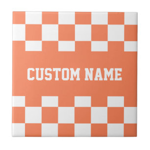 Custom Name Checkerboard Pattern Tile