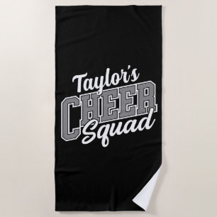 Custom NAME Cheerleader School Varsity Cheer Squad Beach Towel