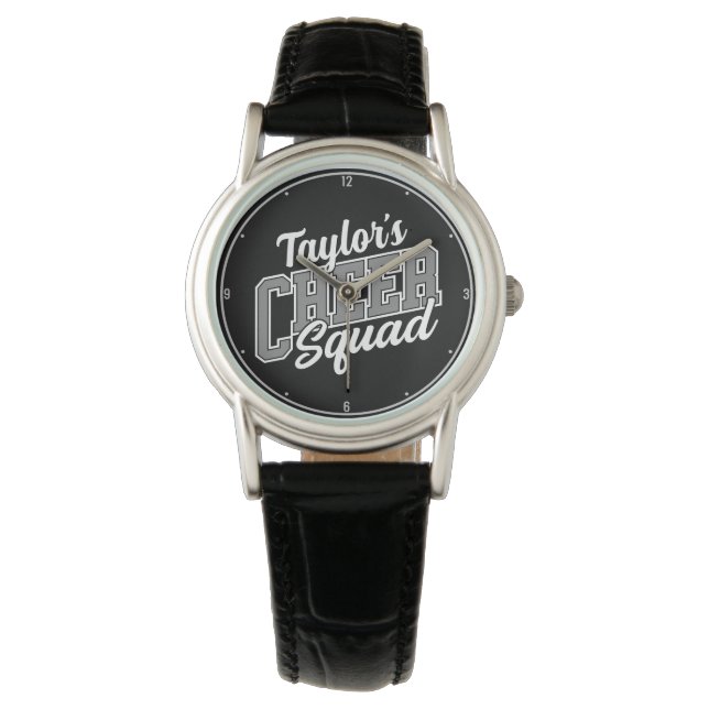 Custom NAME Cheerleader School Varsity Cheer Squad Watch (Front)