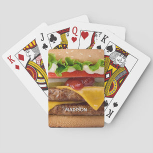 Custom Name Cheeseburger Playing Cards