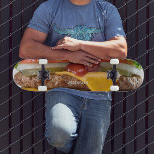 Custom Name Cheeseburger Skateboard
