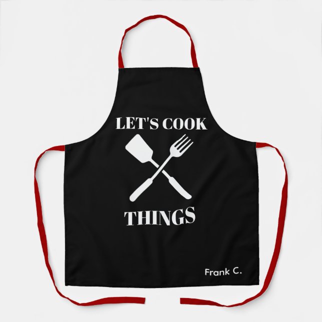 Custom Name Chef Apron - Funny Quote Cooking Gift (Front)