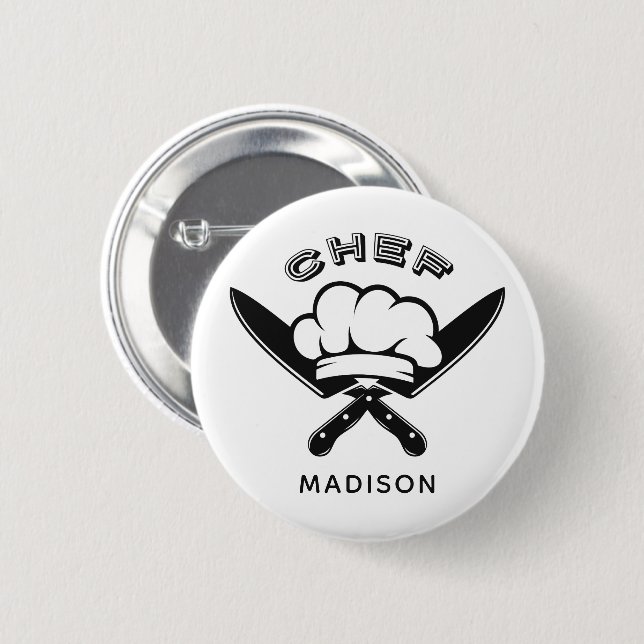 Custom name Chef Logo buttons (Front & Back)