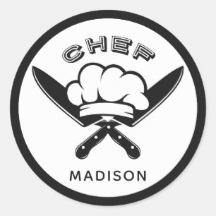 Custom name Chef Logo stickers