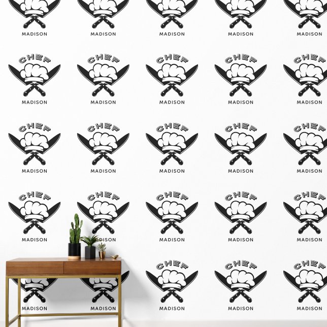 Custom name Chef Logo Wallpaper (Hallway)
