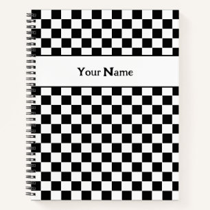 Custom Name Chequered Spiral Notebook