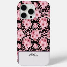 Custom Name Cherry Blossom pink floral pattern