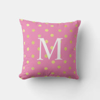 Custom Name Chic Faux Foil Leaf Gold Dots Pink