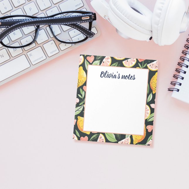 Custom Name Chic Lemon Citrus Fruits Notepad (Creator Uploaded)