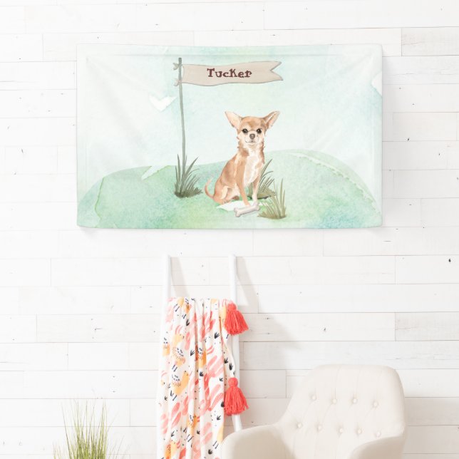 Custom Name Chihuahua Pet Dog Banner (Insitu)