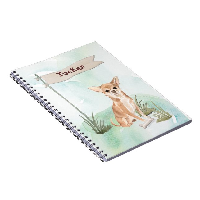 Custom Name Chihuahua Pet Dog Notebook (Right Side)