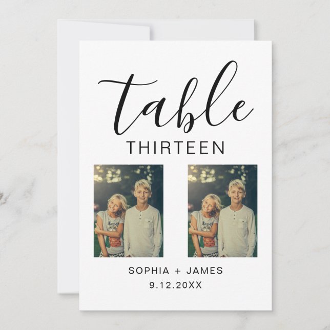 Custom name Childhood Photos Table Number (Front)