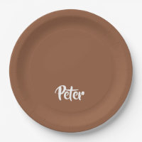 Custom name chocolate brown plain