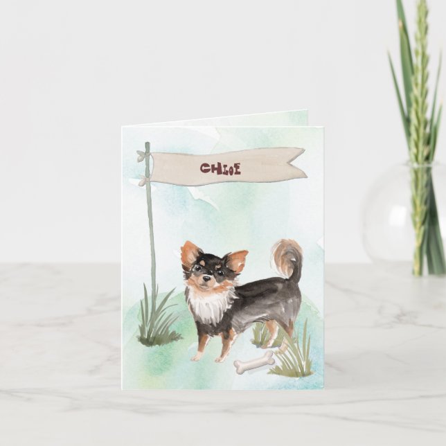 Custom Name Chocolate Lab Pet Dog Note Card (Front)