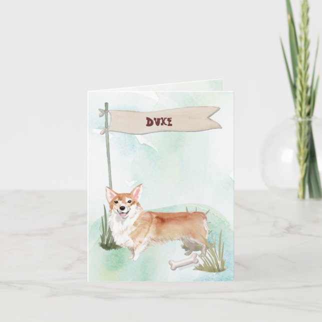 Custom Name Chocolate Lab Pet Dog Note Card (Front)