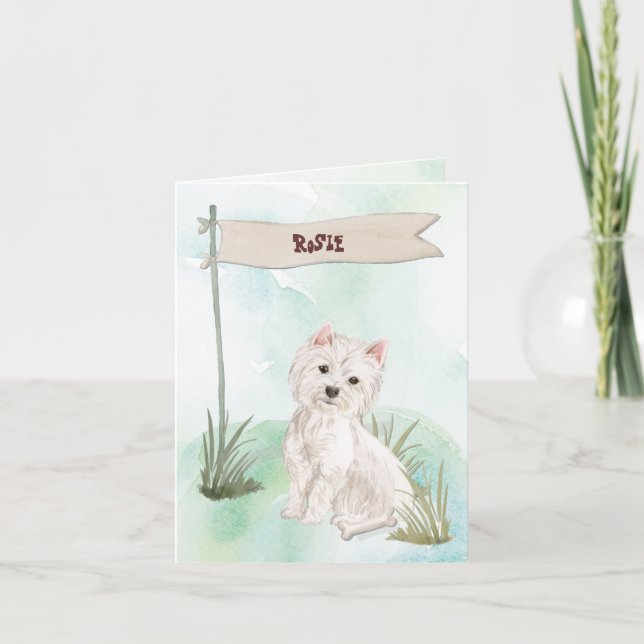 Custom Name Chocolate Lab Pet Dog Note Card (Front)