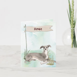 Custom Name Chocolate Lab Pet Dog Note Card