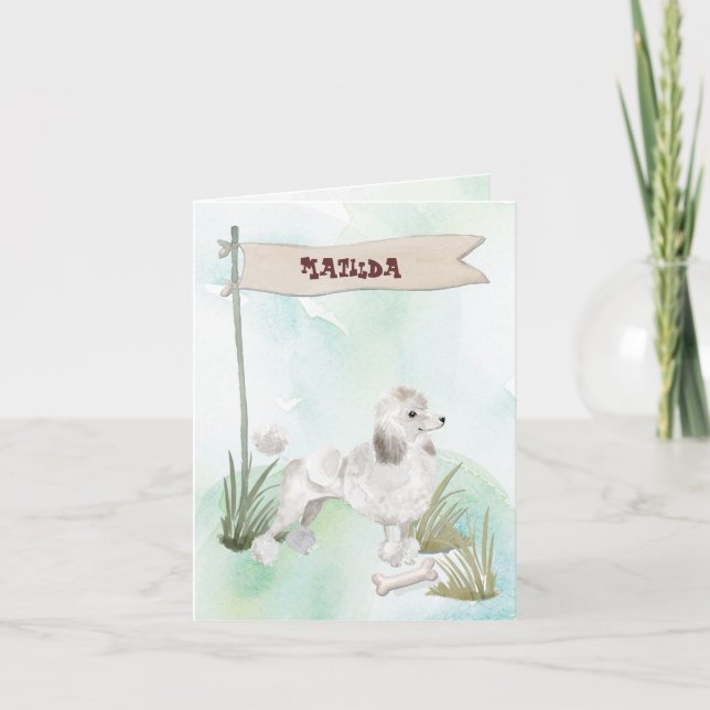 Custom Name Chocolate Lab Pet Dog Note Card (Front)