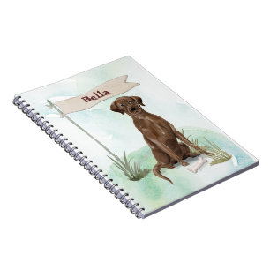 Custom Name Chocolate Lab Pet Dog Notebook