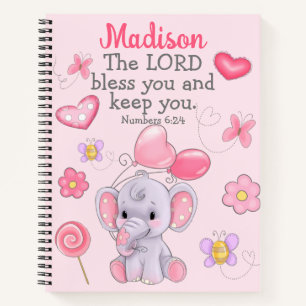 Custom Name Christian Blessing Scripture Notebook