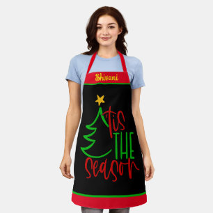 Custom Name Christmas Apron - Cute Tree Gift