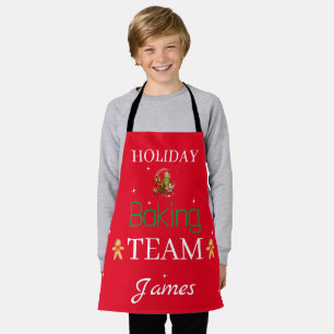 Custom Name Christmas art Holiday Baking Team  Apron