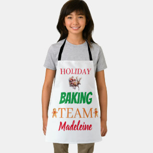 Custom Name Christmas art Holiday Baking Team  Apron