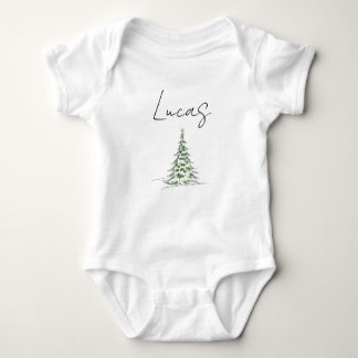 Custom Name Christmas Baby Romper 1st Xmas Lucas Bodysuit