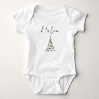 Custom Name Christmas Baby Romper First Xmas Mateo Bodysuit