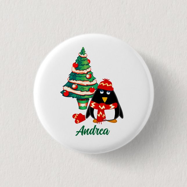 Custom Name. Christmas Gift Buttons (Front)