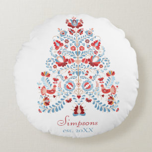 Custom Name Christmas Home Decor Round Cushion