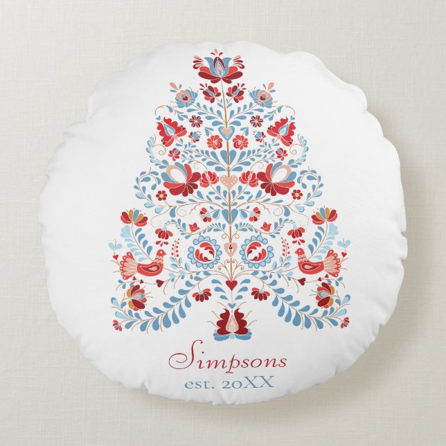 Custom  Name Christmas Home Decor Round Cushion (Front)