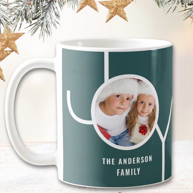Custom Name Christmas Photo Green Coffee Mug (Creator Uploaded)