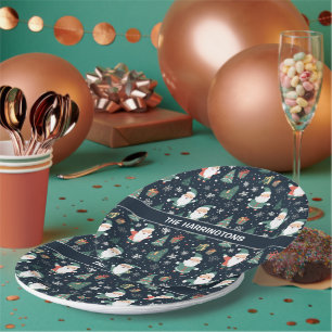 Custom Name Christmas Santa Paper Plate