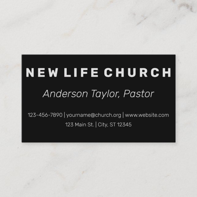 Custom Name Church Religious Business Card (Front)