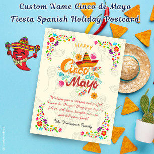 Custom Name Cinco de Mayo Fiesta Spanish Holiday Postcard