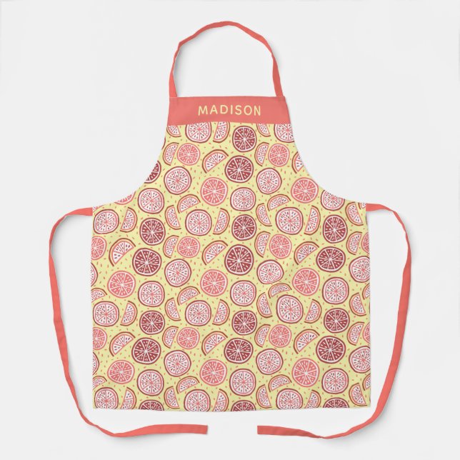 Custom name Citrus Pattern aprons (Front)