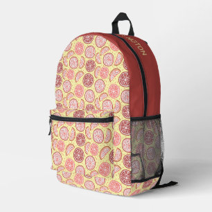 Custom Name Citrus Pattern Printed Backpack