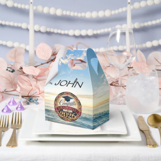 Custom Name Class of 2026 Ocean Sunset Graduation Favour Box