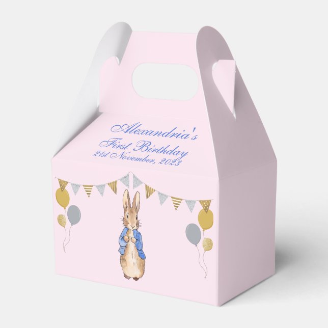 Custom Name Classic bunny rabbit Favour Box (Front Side)