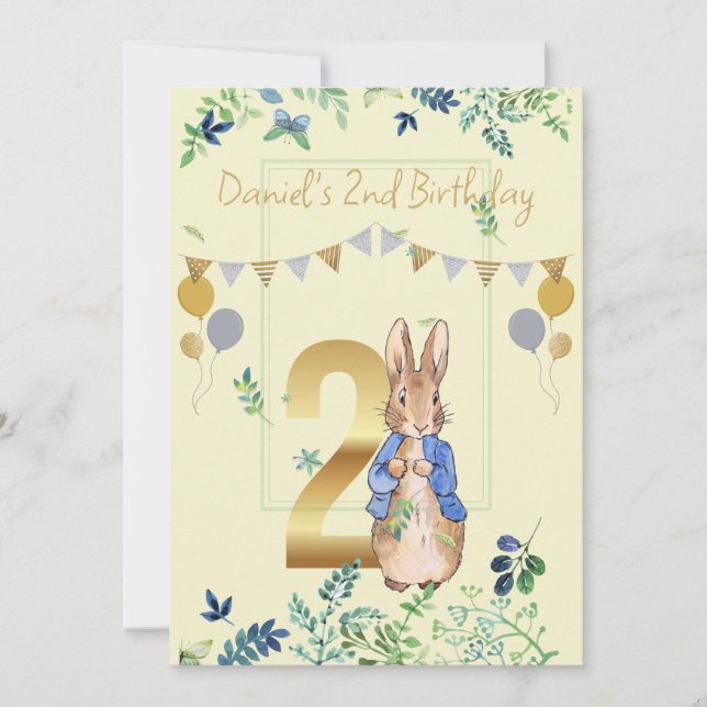 Custom name classic rabbit invitation (Front)