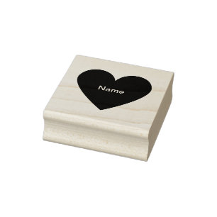 Custom Name Classic Simple Minimal Heart Art Stamp