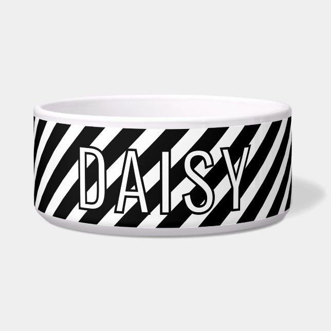 Custom Name Classic White Black Stripe Pattern (Front)