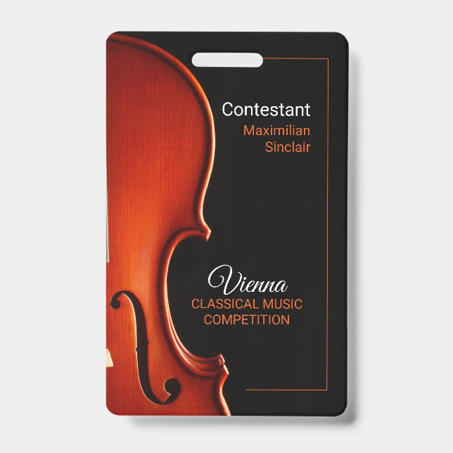 Custom Name Classical Music Competition EventBadge ID Badge (Front)