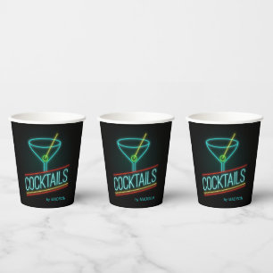 Custom name COCTAILS Paper Cups