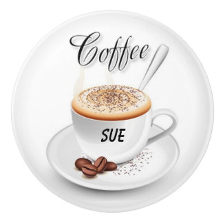 Custom Name Coffee-Inspired Ceramic Knobs