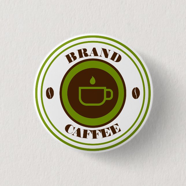 Custom name coffee logo 3 cm round badge (Front)