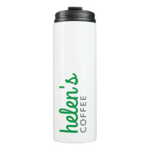 Custom Name Coffee Script Kelly Green Travel Tumbl Thermal Tumbler
